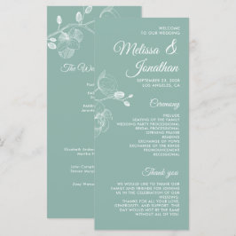 Romantische orchideeën elegant modern trouwprogram menu