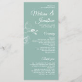 Romantische orchideeën elegant modern trouwprogram menu (Voorkant)