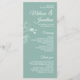 Romantische orchideeën elegant modern trouwprogram menu