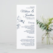 Romantische orchideeën elegant modern trouwprogram menu (Staand voorkant)