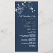 Romantische orchideeën elegant modern trouwprogram menu (Achterkant)