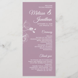 Romantische orchideeën elegant modern trouwprogram menu