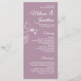 Romantische orchideeën elegant modern trouwprogram menu