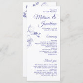 Romantische orchideeën elegant modern trouwprogram menu (Voorkant / Achterkant)