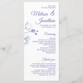 Romantische orchideeën elegant modern trouwprogram menu