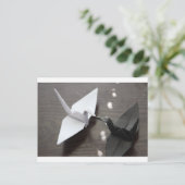 romantische origami cranes briefkaart (Staand voorkant)