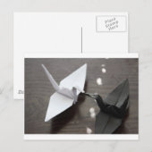 romantische origami cranes briefkaart (Voorkant / Achterkant)