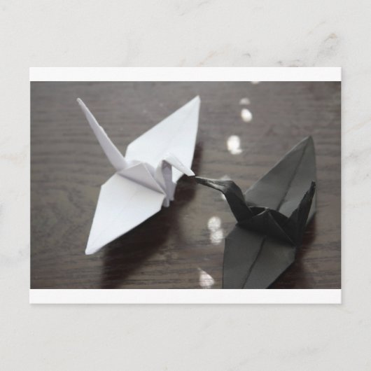 romantische origami cranes briefkaart (Voorkant)