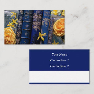 Romantische Oude Boeken en Rozen die Kaart roepen Visitekaartje