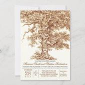Romantische ouwe eikenboom, trouwe bruiloft kaart (Voorkant)