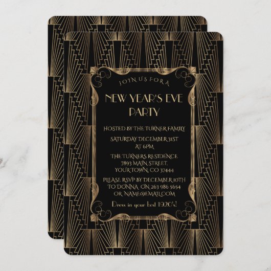 Romantische ouwe Hollywood Black Great New Year Kaart (Voorkant / Achterkant)