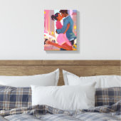 Romantische paar Canvas Art - Levendige liefde in  Afdruk (Insitu (Slaapkamer))