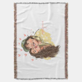 Romantische paar illustratie gooi deken (Voorkant Verticaal)