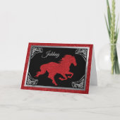 Romantische paard & hart valentijnsdag feestdagen kaart (Voorkant)