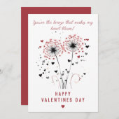 Romantische Paardenbloem Valentijn's Day Kaart (Voorkant / Achterkant)