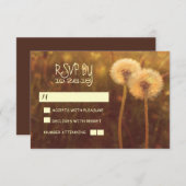 romantische paardenbloemen rustieke bruiloft RSVP  (Voorkant / Achterkant)