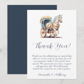 Romantische paardenkoets bedankkaart (Voorkant / Achterkant)