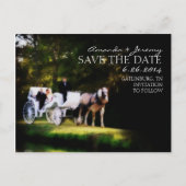 Romantische paardenkoets Save the Date Aankondigingskaart (Voorkant)