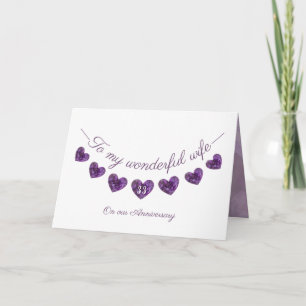 Romantische paarse 33e slinger vrouw kaart