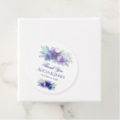 Romantische Paarse Blauwe Botanische Waterverf bru Bedankjes Labels (In situ)