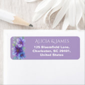 Romantische Paarse Blauwe Botanische Waterverf bru Etiket (Insitu)