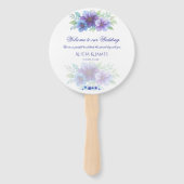 Romantische Paarse Blauwe Botanische Waterverf bru Handwaaier (Voorkant)