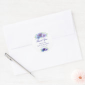 Romantische Paarse Blauwe Botanische Waterverf bru Ronde Sticker (Envelop)