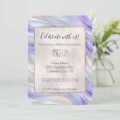 Romantische Paarse Blauwe Parel Swirls Kaart (Staand voorkant)