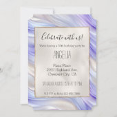 Romantische Paarse Blauwe Parel Swirls Kaart (Voorkant)