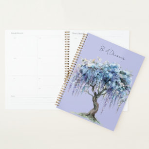 Romantische paarse bloeiende boom planner