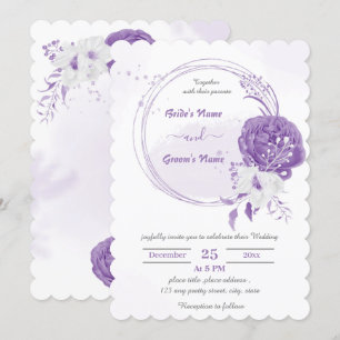 romantische paarse bloem - baarmoederlijke bruilof kaart