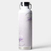 romantische paarse bloemen botanisch waterfles (Voorkant)