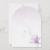 romantische paarse bloemen botanische bruiloft kaart (Achterkant)