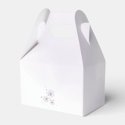 Romantische paarse bloemen bruiloft bedankdoosjes (Achterkant)