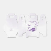 Romantische paarse bloemen bruiloft bedankdoosjes (Uitgevouwen)