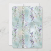 Romantische  paarse bloemen bruiloft kaart (Achterkant)
