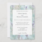 Romantische  paarse bloemen bruiloft kaart (Voorkant)