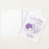 Romantische paarse bloemen bruiloft planner (Display)