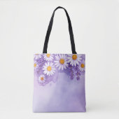 Romantische Paarse Bloemen Canvas tas (Voorkant)