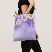 Romantische Paarse Bloemen Canvas tas (Dichtbij)