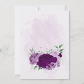 Romantische paarse bloemen groen verjaardag kaart (Achterkant)