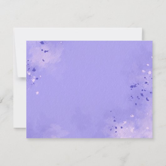 Romantische Paarse Bloemen Huwelijk RSVP Kaart (Achterkant)