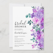 Romantische paarse bloemen lavender vrijgezellenfe kaart (Voorkant)