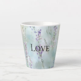 Romantische Paarse bloemen liefde Latte Mok