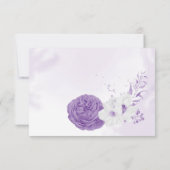 romantische paarse botanische bruiloft bedankkaart (Achterkant)