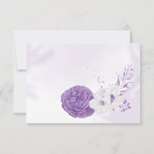 romantische paarse botanische bruiloft bedankkaart (Achterkant)