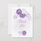 romantische paarse botanische bruiloft bedankkaart (Voorkant)