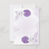 romantische paarse botanische bruiloft bedankkaart (Achterkant)