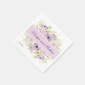 Romantische Paarse bruiloft Bloemen Servet (Hoek)