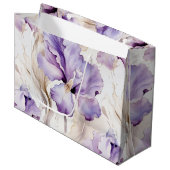 Romantische paarse crème Iris bloem bruids douche Groot Cadeauzakje (Voorkant Gekanteld)